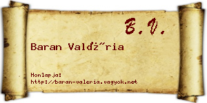 Baran Valéria névjegykártya